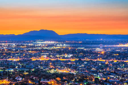 El Paso, Texas, USA  downtown city skyline in the morning with mountains.の写真素材