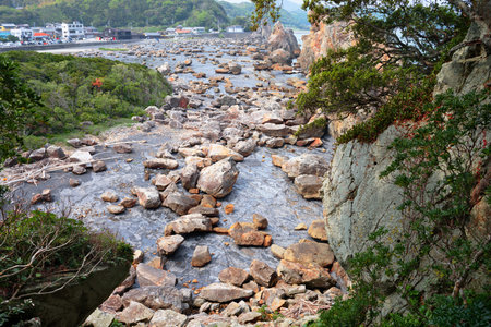 Kushimoto, Wakayama Prefecture, Japan coastline at Hashi-gui-iwa rocks.