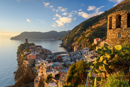 Vernazza, La Spezia, Liguria, Italy in the Cinque Terre region in the afternoon.の写真素材