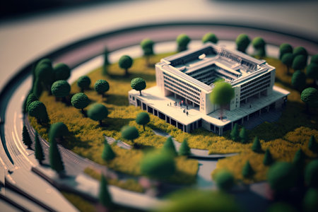 A futuristic transit hub. Generative AI.の素材