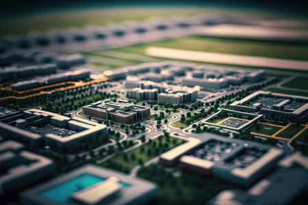 A futuristic transit hub. Generative AI.の素材