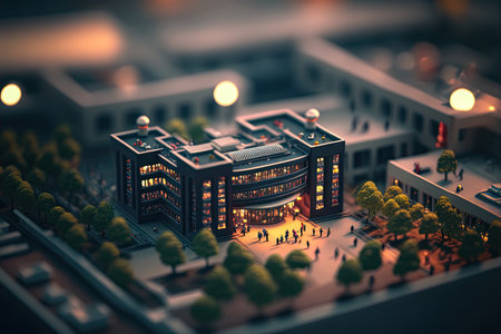 A futuristic transit hub. Generative AI.の素材