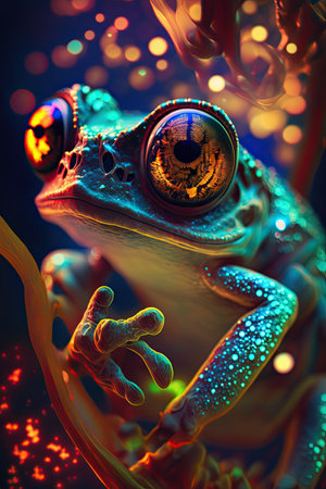 Psychedelic Frog. Generative AI.の素材