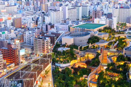 Namba Parks, Osaka, Japan cityscape and view.の写真素材