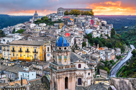 Ragusa Ibla, Sicily, Italy at dawn.の写真素材