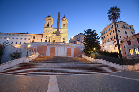 Spanish Steps in Rome, Italy at dawn.の写真素材