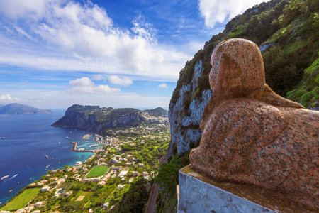 Capri, Italy from above on a beautiful day.の写真素材