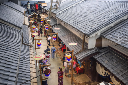 OSAKA, JAPAN - AUGUST 18, 2015: The Osaka Museum of Housing and Living is enjoyed by visitors...