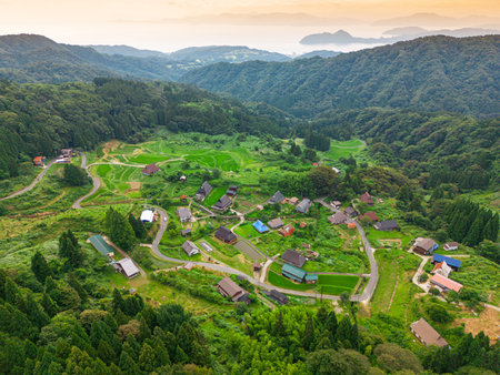 Kamiseya village  in northern Kyoto Prefecture, Japan.の写真素材