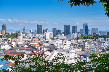 Kobe, Japan cityscape from Hyogo Ward in the afternoon.の写真素材