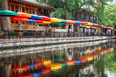 San Antonio, Texas, USA cityscape at the River Walk.の写真素材