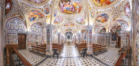 SALERNO, ITALY - OCTOBER 13, 2022: Salerno Cathedral in the crypt of Saint Matthews.のeditorial素材