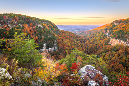 Cloudland Canyon, Georgia, USA autumn landscape at dusk.の写真素材