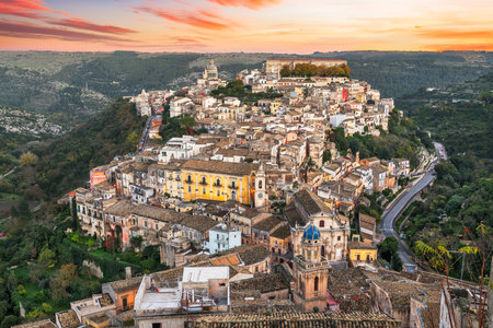 Ragusa Ibla, Sicily, Italy at dawn.の写真素材