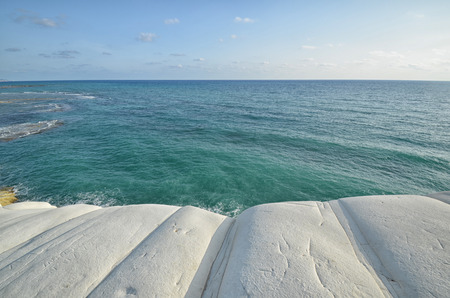 View of the mediterranean sea from turkish staircaseの写真素材