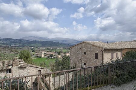View from old italian town in springtimeの写真素材