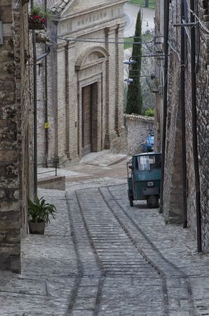 Viiew of typical italian town in springtimeの写真素材