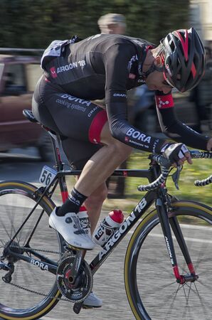 VICOPISANO, ITALY - MARCH 12: Detail of professional cyclist March 12, 2015 in Vicopisano, Italyのeditorial素材
