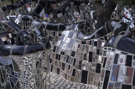 Organic architecture in the Tarots Garden in Italyの写真素材