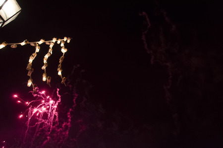 View of fireworks for celebration of Luminaraの写真素材