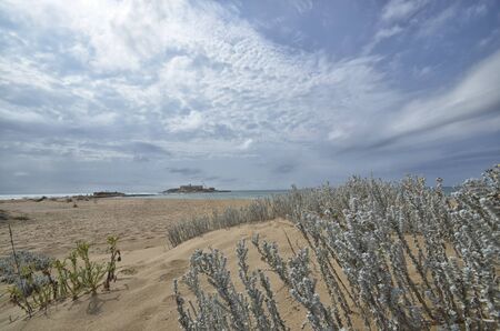 The Mediterranean sea from the Sicilian dunesの写真素材