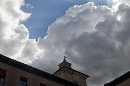 Dramatic sky above the Este castle of Ferrara