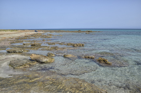 Empty beach in early october in Sicilyの写真素材
