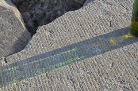 View of the colorful reflection created by the lightの写真素材