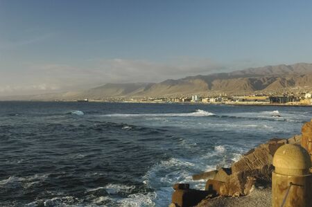 The coastline of the city of Antofagastaの写真素材