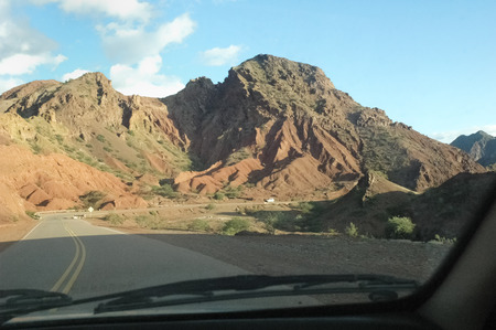 View of the red earth of the pre-Cordilleraの写真素材