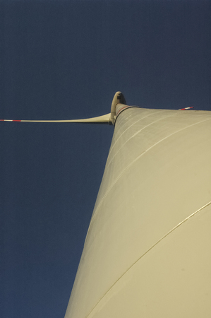 View of a one megawatt wind turbineの写真素材