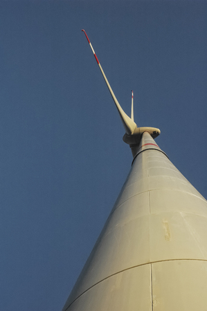 View of a one megawatt three-blade rotorの写真素材