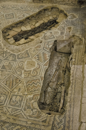View of human remains in a Roman villaの写真素材