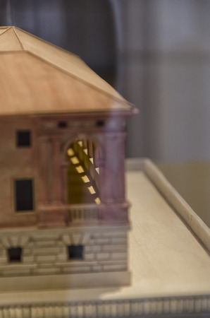 Detail of the maquette of the Villa dei Vescoviの写真素材