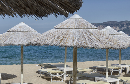 View of beach ready for the summer seasonの写真素材