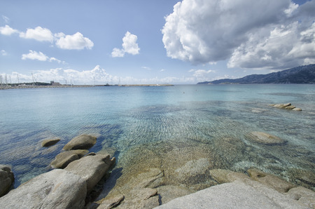 View of turquoise water in South Sardiniaの写真素材