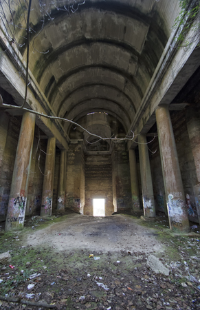 View of the ruins of the Mausoleum of Galeazzo Cianoのeditorial素材