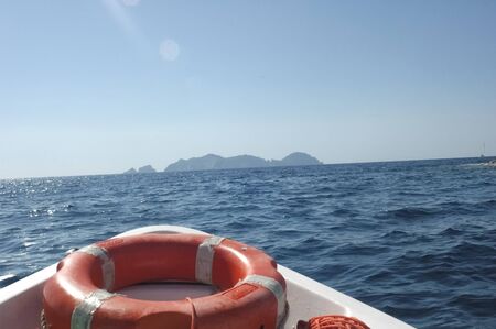 View of beautiful islands of Tyrrhenian seaの写真素材