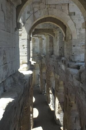View of the interior of the Arles Coliseumの写真素材