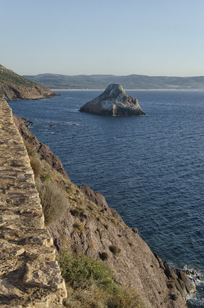 View of the Sardinian coastline near Masuaの写真素材