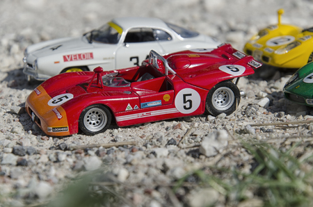 Pisa, Italy - September 05, 2015: View of Italian racing cars at the sunのeditorial素材