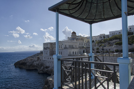 View of the thermal establishments of Santa Cesarea Termeの写真素材
