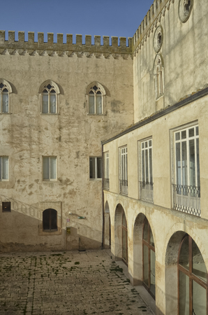View of the coutyard of the castle of Donnafugataのeditorial素材