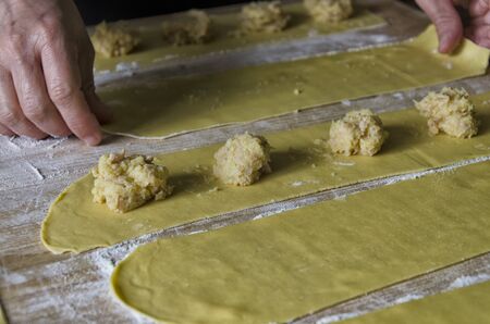 Cooking recipe for the preparation of ravioli