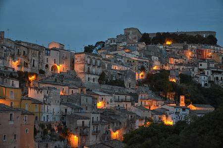View of the baroque city of Ragusaの写真素材