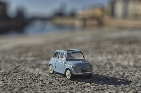 View of a scale model of the famous Fiat 500のeditorial素材