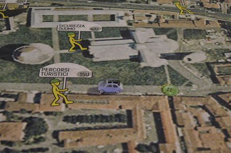 View of the 500 on a map of Pisa