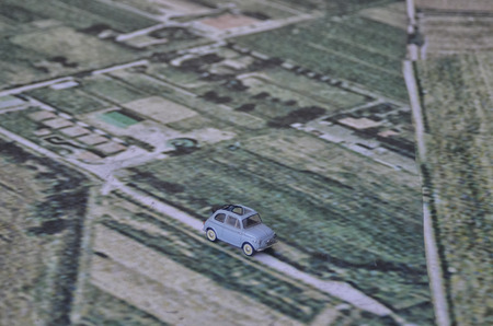 View of the Cinquecento on a giant mapの写真素材