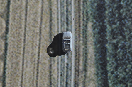 View of the Nuova 500 on a freewayの写真素材