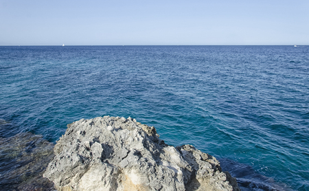 View of the blue sea of Apuliaの写真素材